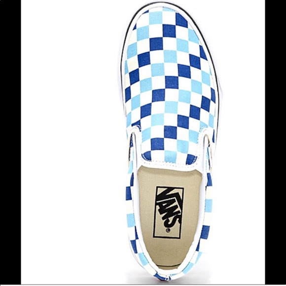 NWT Vans Checkerboard Tri Blue White Slip On - Picture 3 of 7